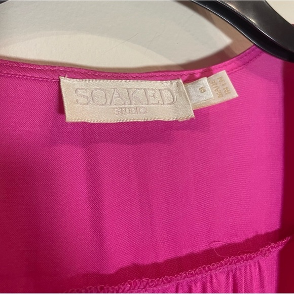 Soaked in Luxury SLEline Wrap Dress in Fuchsia Fedora Size Small - Picture 8 of 9